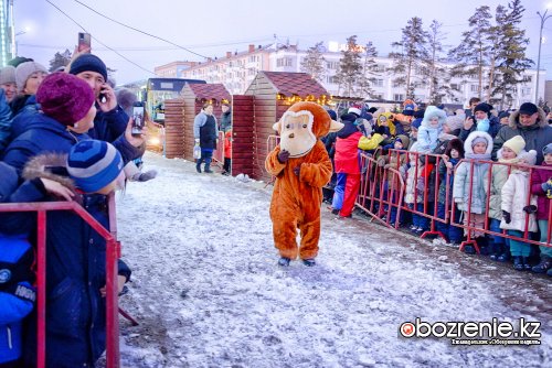 Новогоднюю ёлку с файер-шоу зажгли в Павлодаре