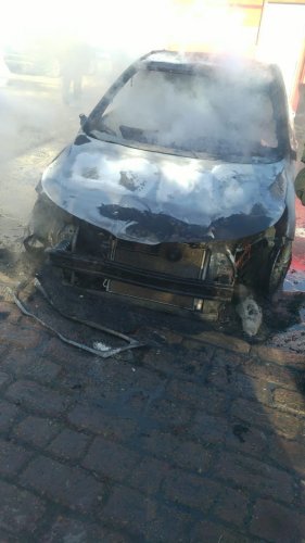 Автомобиль сгорел на набережной в Павлодаре